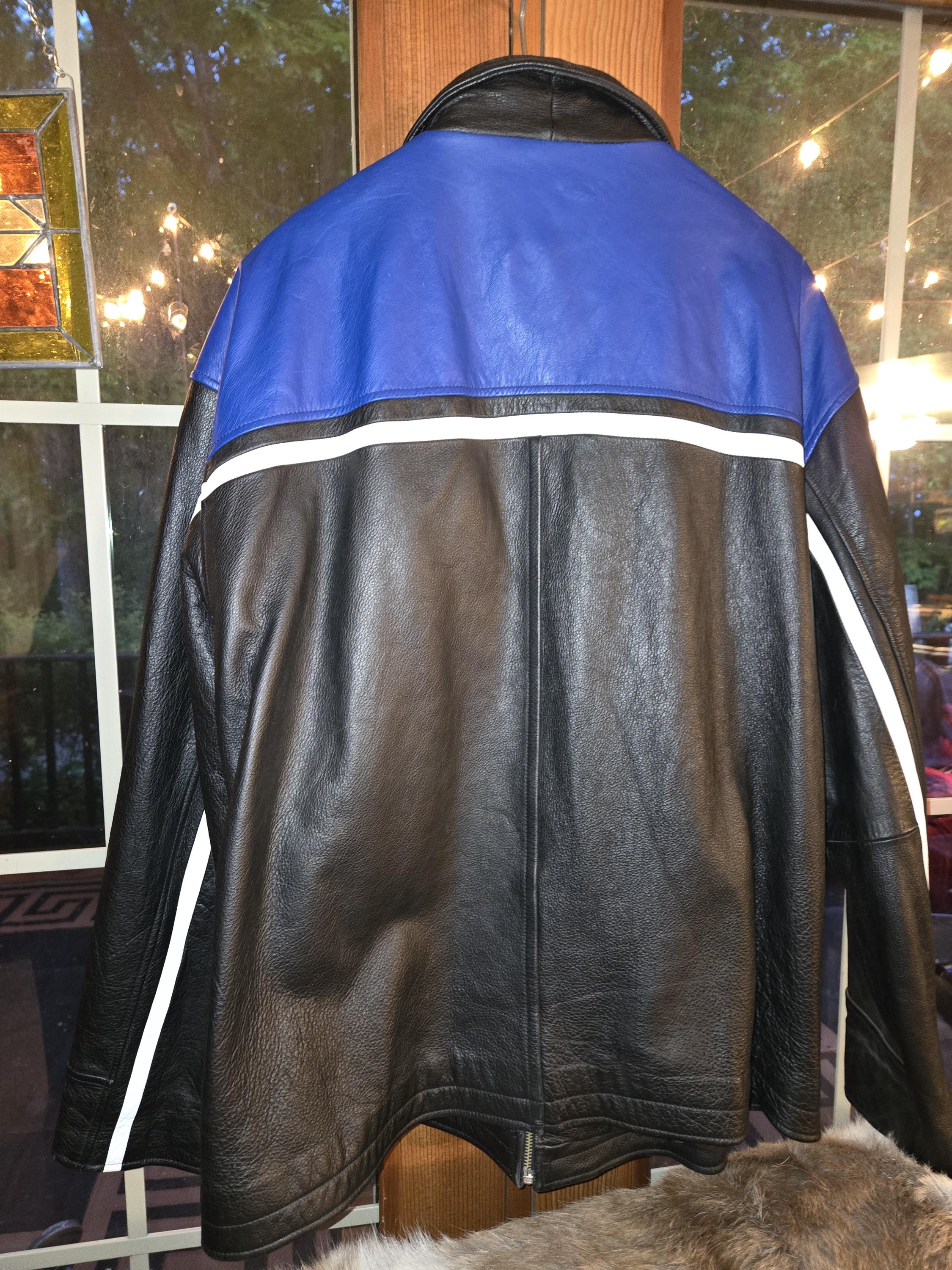 Leather Jacket Pepsi Generation Next Vintage 90s Cobalt/black NWOT