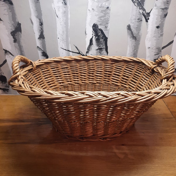 Mini Wicker Laundry Basket, Vintage