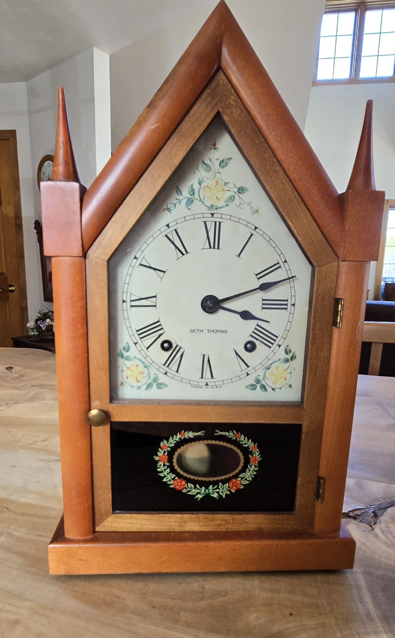 Vintage Seth Thomas Mantle Clock Cathedral Sharon 8 Day Classic