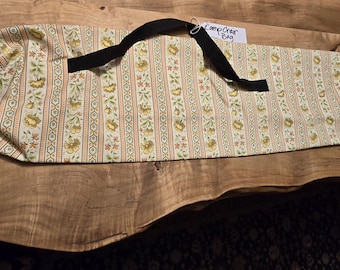 Camp Chair Bag Upcycled Drapery Fabric Elastic Drawstring Closure Nylon Web Strap Earth Friendly Multiples Available Hand Crafted Unique