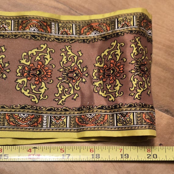 Hand Printed Twill Acetate Rectangular Scarf Japa… - image 3