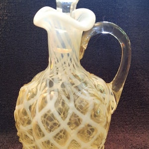 Northwood Crysanthamum Opalescent Cruet Antique 1900s Collectible Glassware Mothers Day Gift Friend Birtday Gift Christmas