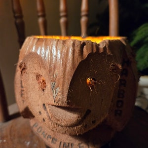 Carved Coconut Monkey Accent Lamp Tiki Bar Vintage Handcrafted Upcycled Man Cave Father&#39;s Day Kids Birthday Hawaiian Island Decor