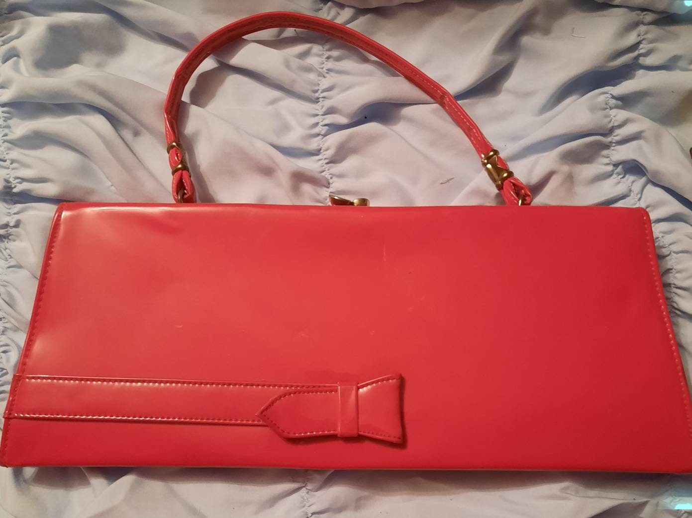 Authentic KATE SPADE Red Patent Leather Purse/Handbag with Storage Bag - New