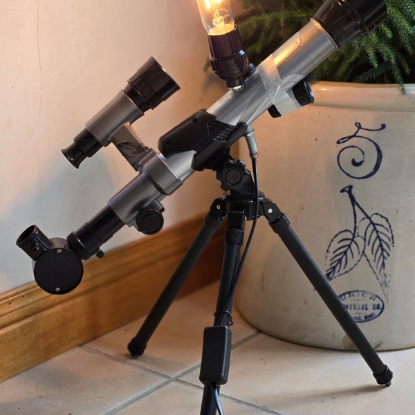 Telescope Accent Tabletop Light Handcrafted Upcycled