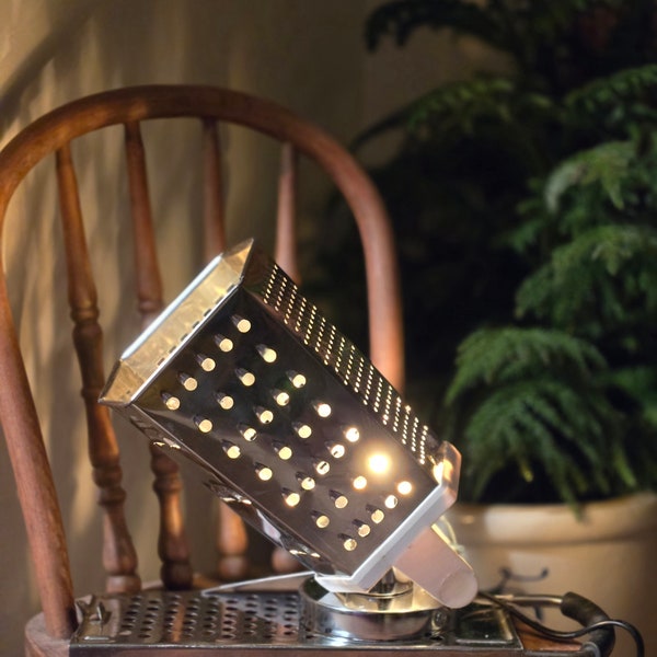 Double Grater Kitchen Accent Lamp Vintage Handcrafted Upcycled