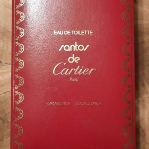 Santos de Cartier Hinged Red Leather Box Empty Jewelery Trinkets Sunglasses