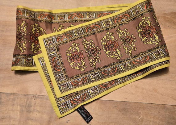 Hand Printed Twill Acetate Rectangular Scarf Japa… - image 1