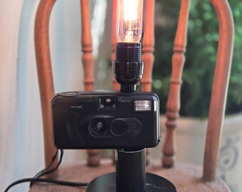 Kodak Camera 1990s Accent Lamp/Nightlight Vintage Handcrafted Upcycled Fun Desk Lamp Kid Nightlight