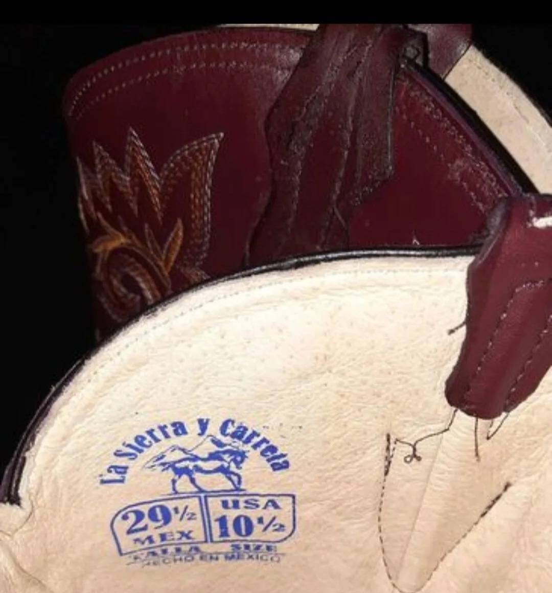 LA SIERRA Y CARRETA Western Leather Boots Embroidered Size 26/7.5 La Sierra Y Carreta Quill Ostrich Western Cowboy Boots Beige  main image 4