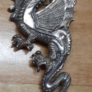 Dragon Pin/Pendant Sterling Silver Vintage