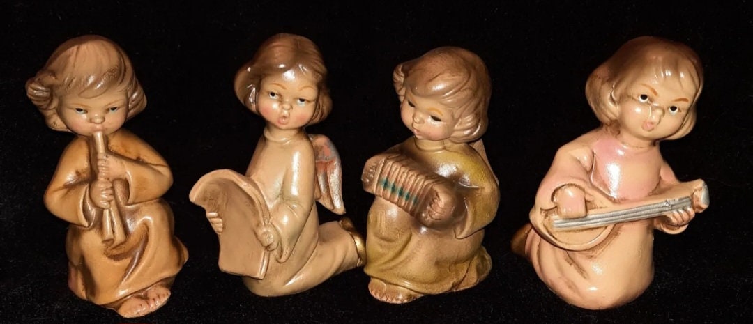 Christmas Angel Figurines Set of 4 Japan Original Box