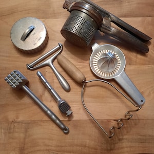 Cast Aluminum Kitchen Gadgets Set of 7 from 1950s