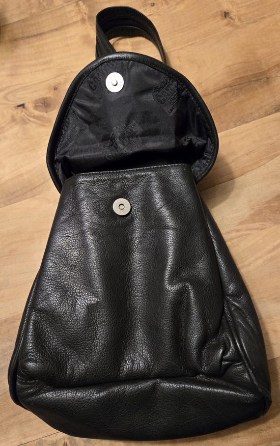 canyon leather backpack Canyon Outback Black Leather Backpack Convertable Sling Purse/Bag Vintage  Zip Straps Multiple Zip Pockets
