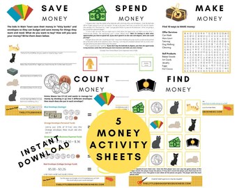 pdf money worksheet etsy
