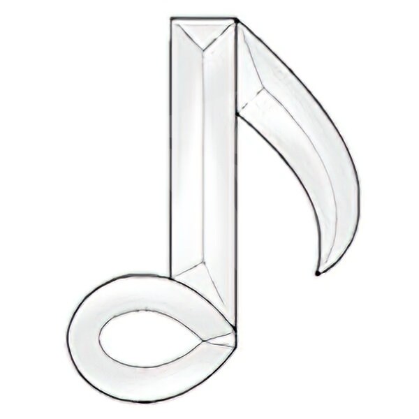 Bevel Cluster Single Music Note Stained Glass Supplies Musical Notation