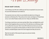 Editable Letter from Santa Template , personalized letter from Santa, Santa mail, print at home, letter from Santa, Letter Template.