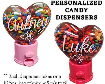 Personalized Heart Candy Dispenser, Valentine's Day Gift