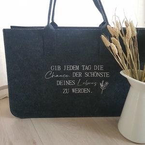 Filztasche Geschenkidee zu Weihnachten Geschenke für Sie Weekender Geschenkidee zum Geburtstag Gib jedem Tag die Chance Bild 1