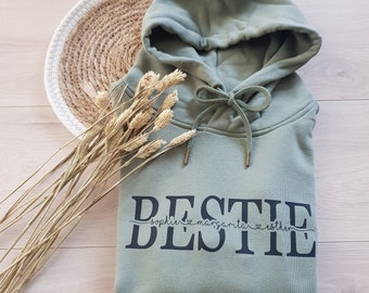 BESTIE Hoodie with Friends Names | Gifts for Her | Gift for girlfriend