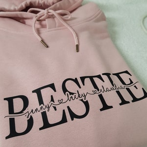 BESTIE Hoodie mit Namen der Freunde Geschenke für Sie Geschenk für Freundin Bild 4