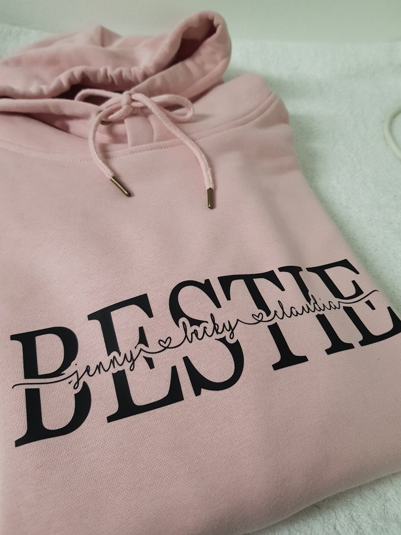 BESTIE Hoodie mit Namen der Freunde Geschenke für Sie Geschenk für Freundin Bild 4