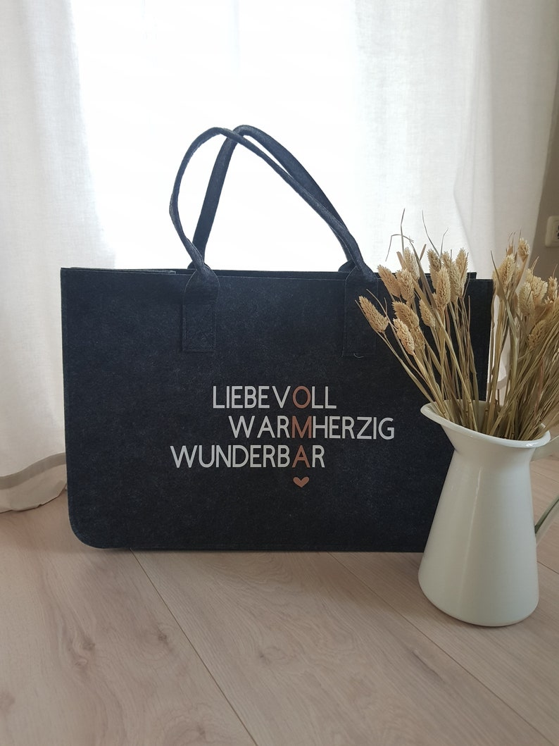 Filztasche Geschenkidee zu Weihnachten Geschenke für Sie Weekender Geschenkidee zum Geburtstag Gib jedem Tag die Chance Bild 2