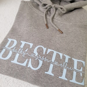 BESTIE Hoodie mit Namen der Freunde Geschenke für Sie Geschenk für Freundin Bild 6