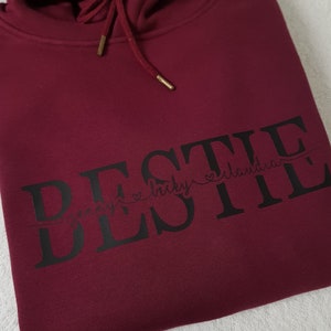 BESTIE Hoodie mit Namen der Freunde Geschenke für Sie Geschenk für Freundin Bild 5