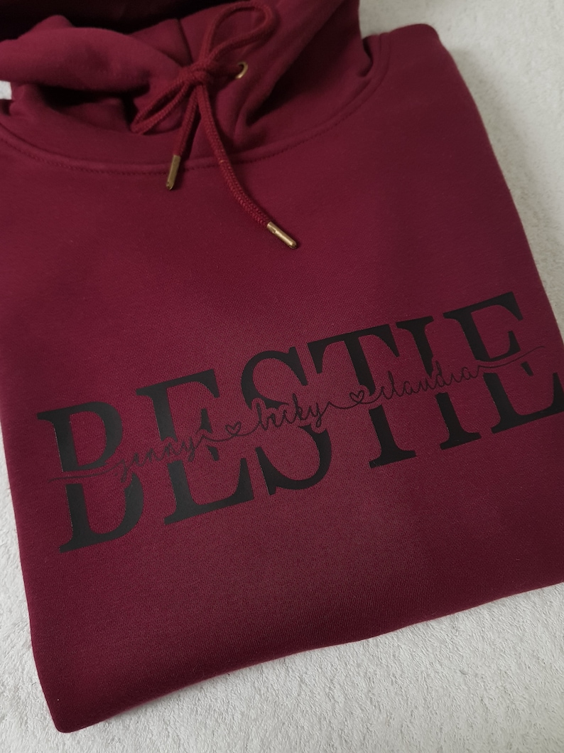 BESTIE Hoodie mit Namen der Freunde Geschenke für Sie Geschenk für Freundin Bild 5