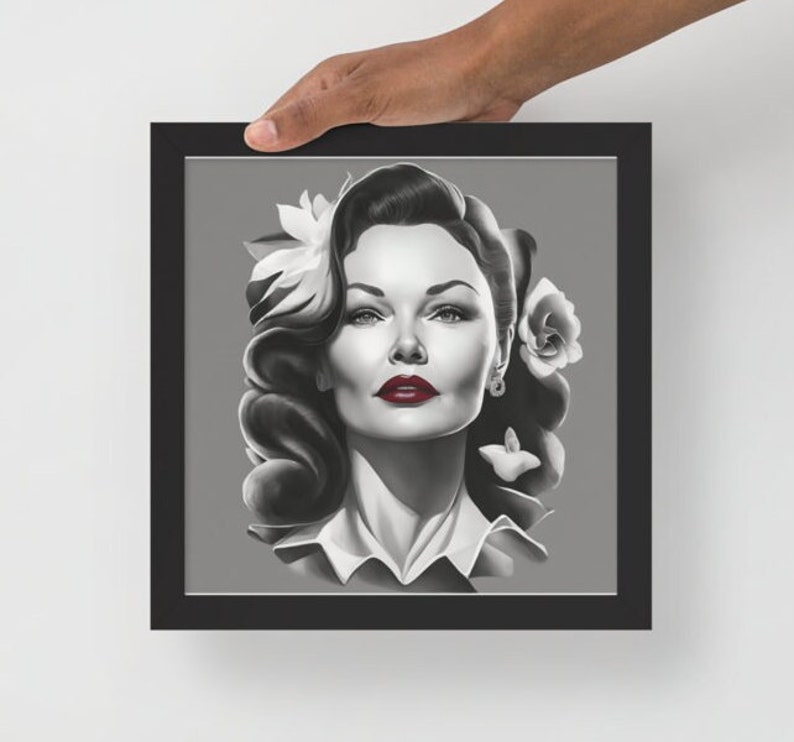 Gene Tierney Portrait Art Digital Download Unique Film Gift 画像 1