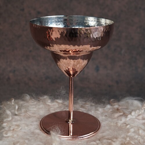 Gift Copper good Wine Glasses Set of 2 by Arteril – 500 ml Hand Hammered Solid Copper Goblets