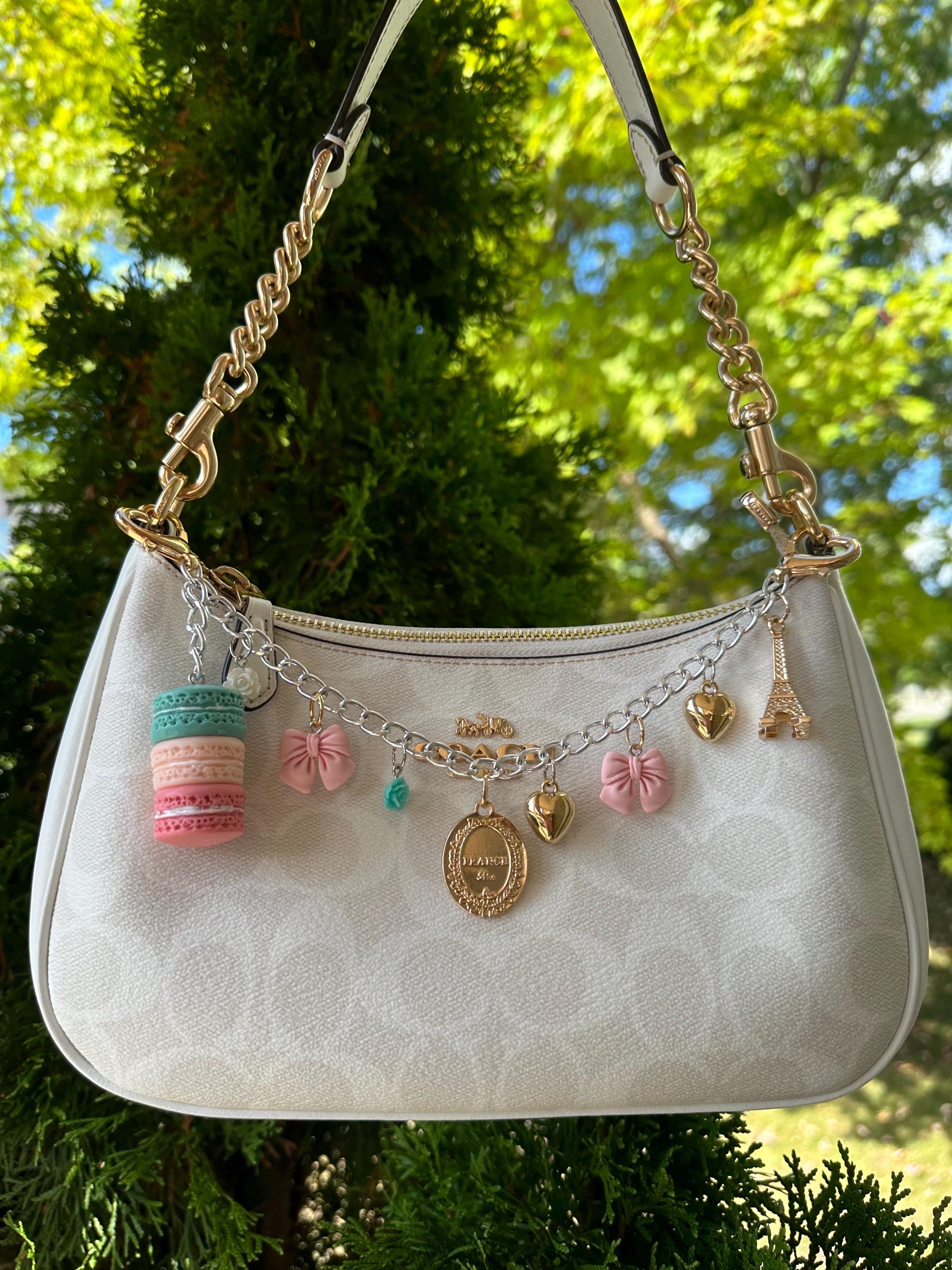 Pastel Paris Trendy Y2K Bag Charm, Bag Chain Charm, Chunky Pastel Paris Trendy Y2K Bag Charm, Bag Chain Charm, Chunky