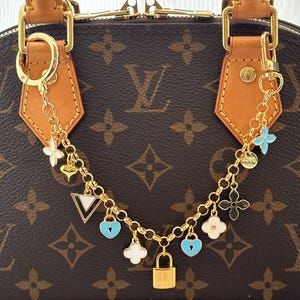 Zierliche Anhänger Taschenkette: Blau, Gold & Weiß Geldbörse Accessoire