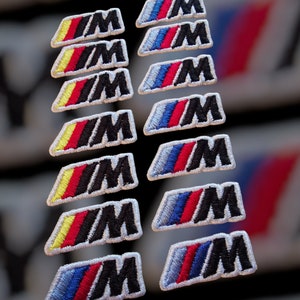 2x emblema de parche termoadhesivo M Performance bordado BMW sport