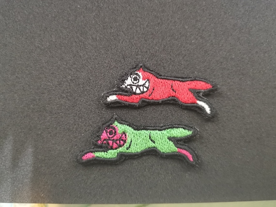 Big Smile Dog Running Iron on Patch NERD Star Trak Bape Pharrell Nigo DIY Creativitysupply Etsy
