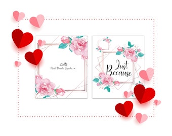 Just Because Card, Printable love you card, card to fiancé, anniversary card, Digital Download, Valentines Card, Love Note