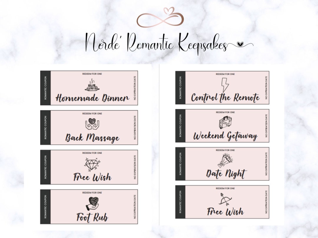 Love Coupons Couples Game Printable, Downloadable PDF Love Coupon ...