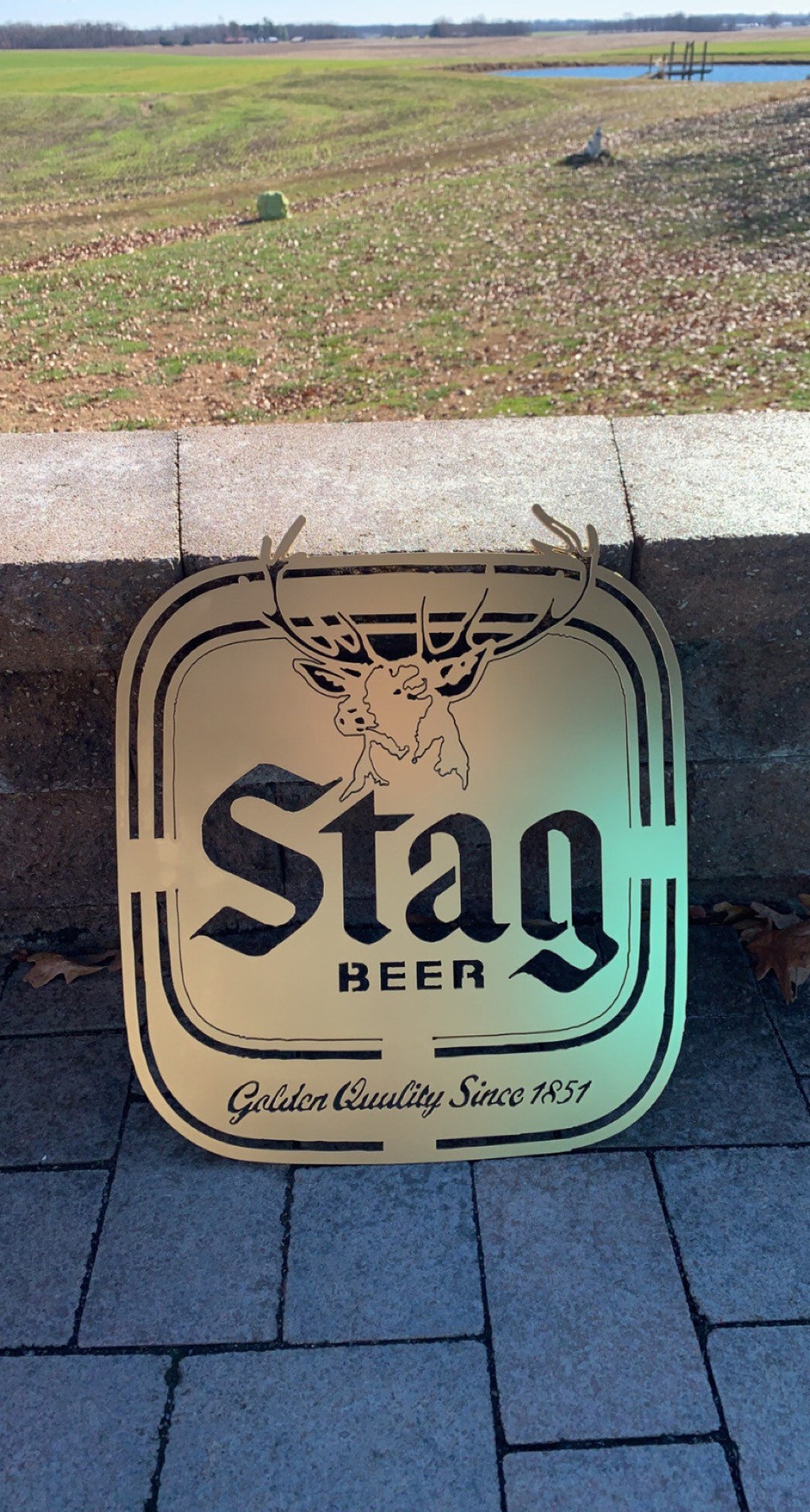 Stag Beer Sign Etsy