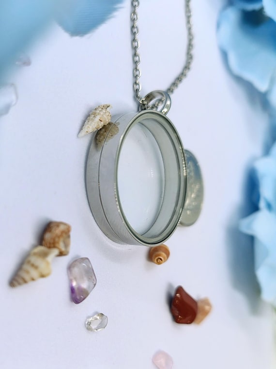 Keepsake Locket, Memory Glass Locket, Floating Charm Locket necklace, Lockets for Ashes hair or fur, DIY keepsake Jewellery, stainless steel