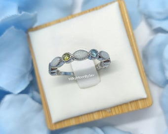 Breastmilk birthstone ring, gold breastmilk band ring, breast milk keepsake jewellery, breastmilk eternity ring, gift for breastfeeding mum