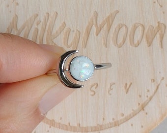 Breastmilk moon ring, Luna crescent moon keepsake ring and earrings, Breastfeeding gift for wife, breast milk jewelry, lactation jewellery