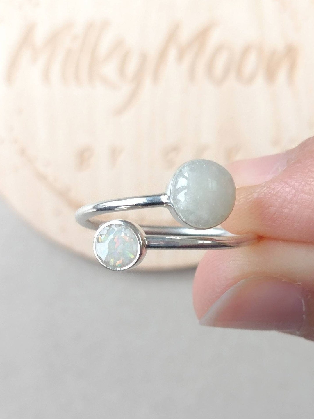 Breastmilk Round Duo Ring Breastfeeding Gift Breastmilk Etsy