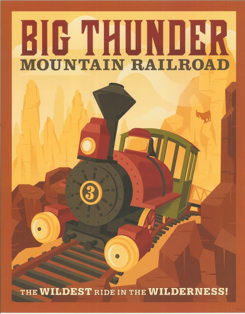 0019 Disney Big Thunder Mountain Poster. Disneyland Disney - Etsy