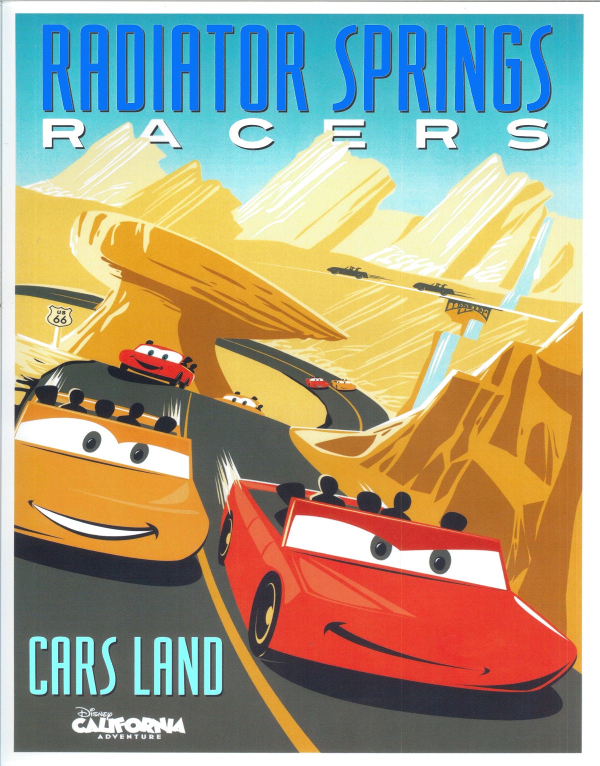 0348 Disney Cars Land Poster. Disneyland Disney World Poster Disney
