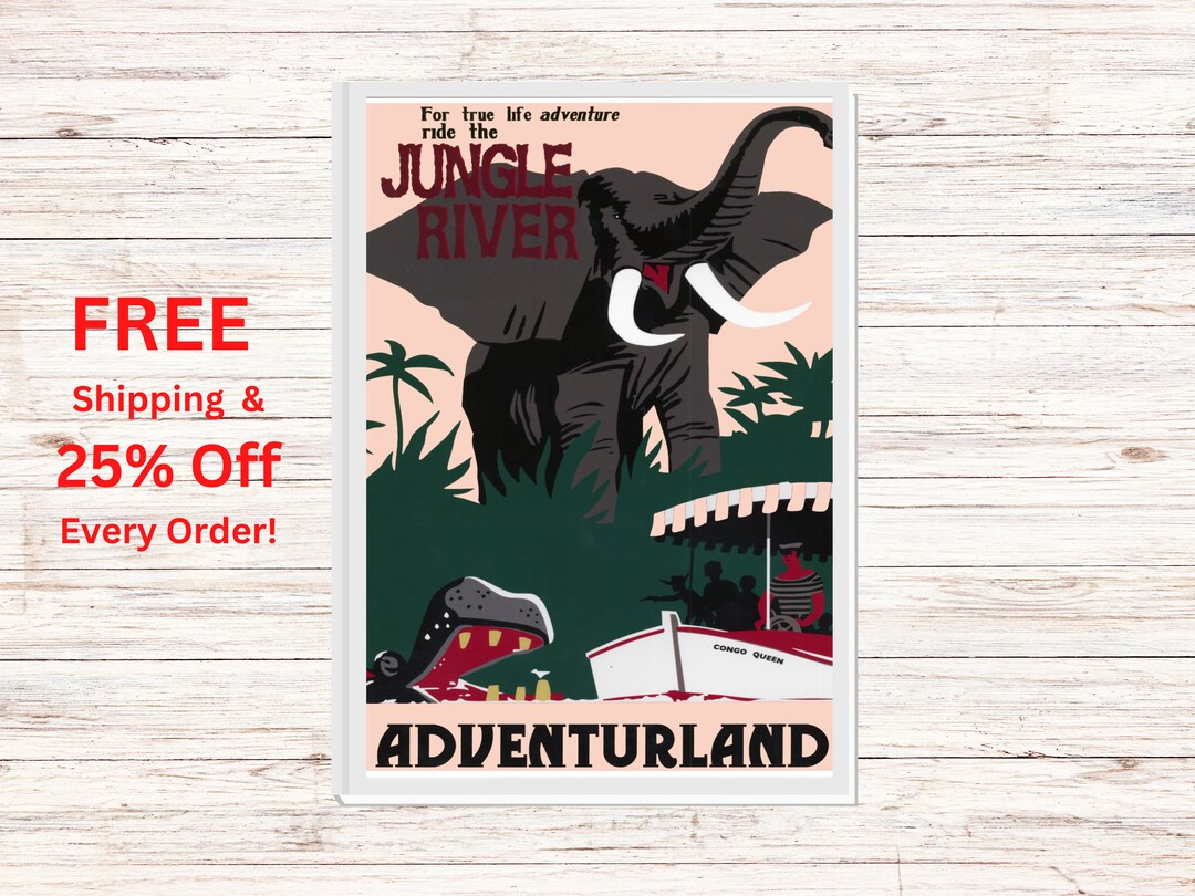 0407 Disney Jungle Cruise Ride Poster. Disneyland Disney World - Etsy