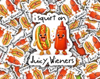 Grappige sticker hotdog en ketchup