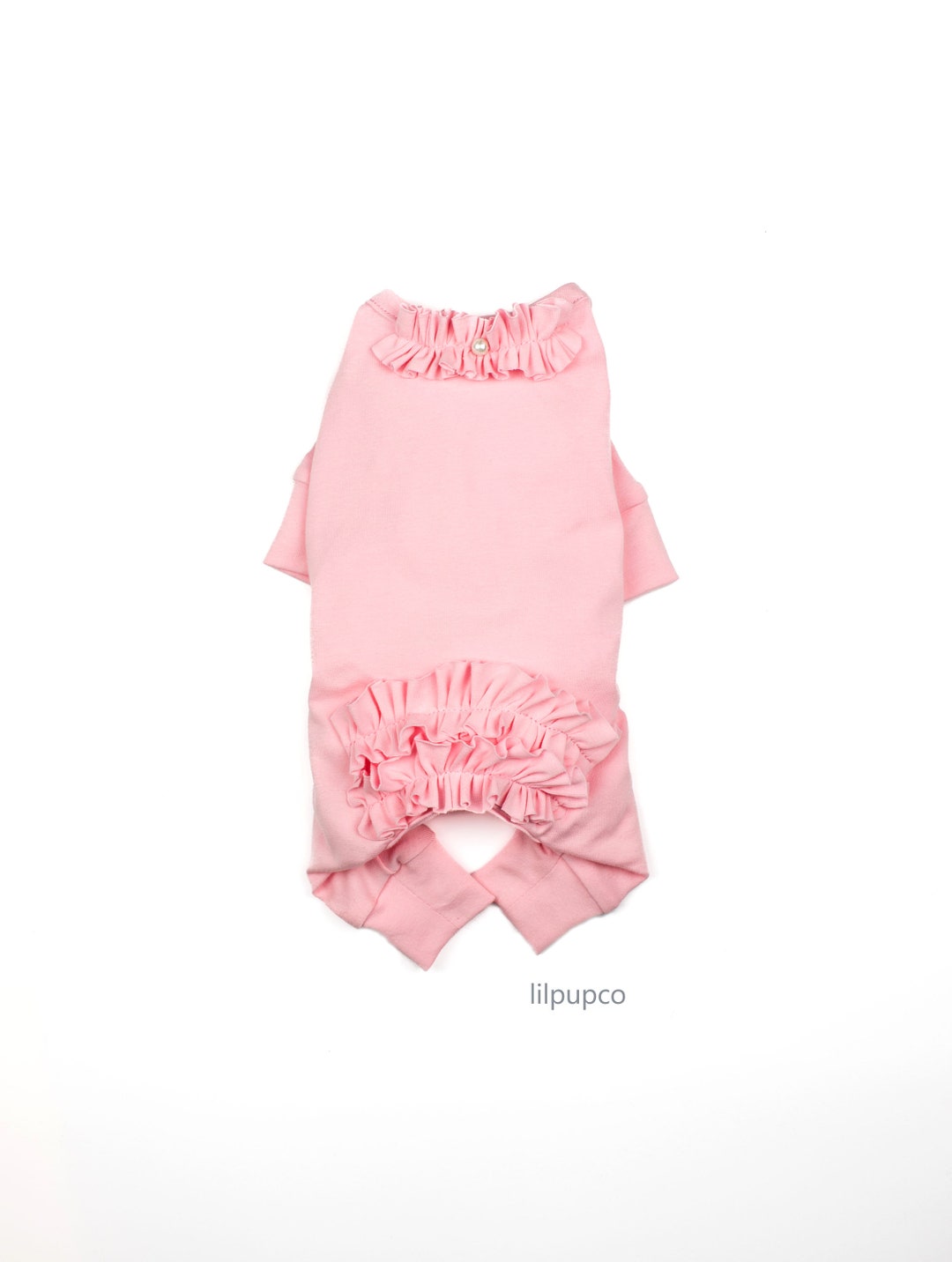 Pink Dog Jumpsuit With Pearl Ruffle Pet Jumpsuit Breathable Etsy