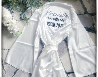 Personalised prom robes WITH BAG, Prom dressing gowns, Prom gift,bride, Prom night gown, Personalised School Prom Dressing Gown, bridal robe