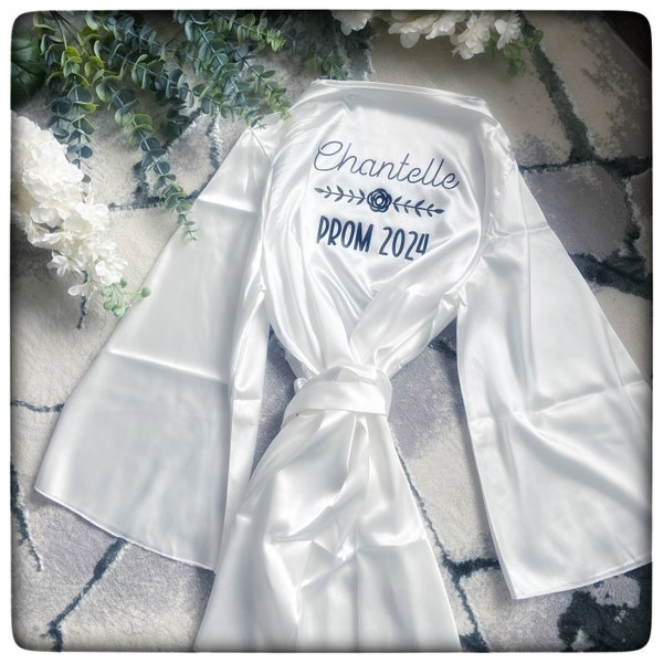 Personalised prom robes WITH BAG, Prom dressing gowns, Prom gift,bride, Prom night gown, Personalised School Prom Dressing Gown, bridal robe